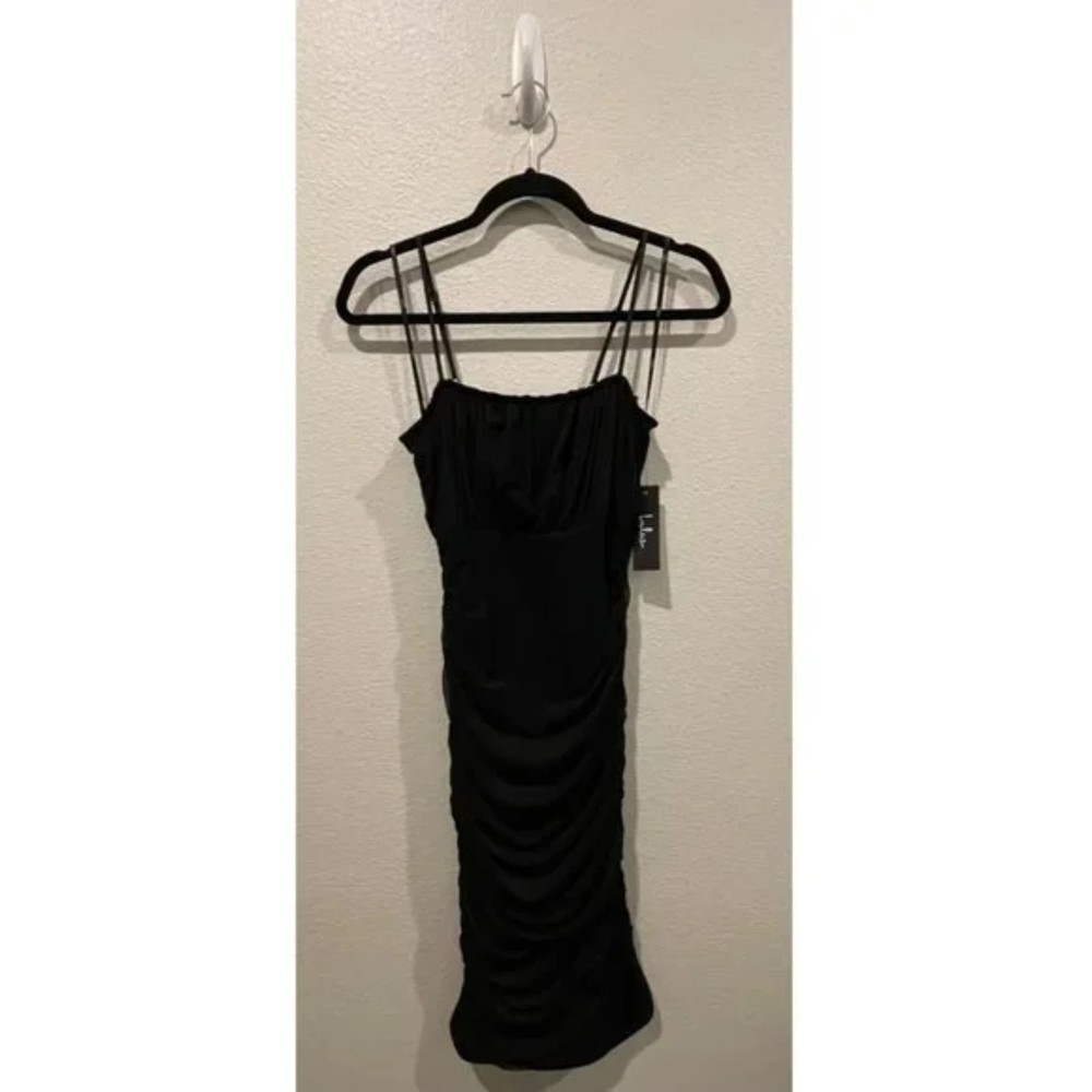 LULUS Square Neck Mesh Spaghetti Straps Mini Dress